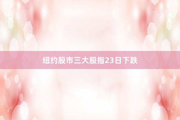 纽约股市三大股指23日下跌