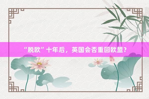“脱欧”十年后，英国会否重回欧盟？