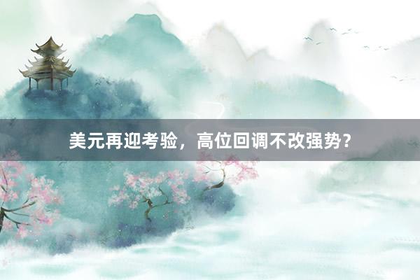 美元再迎考验，高位回调不改强势？