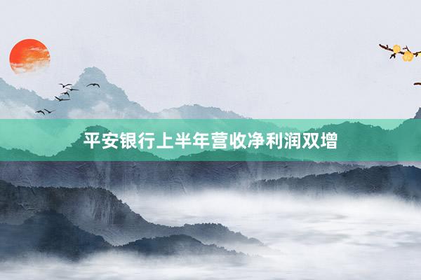 平安银行上半年营收净利润双增