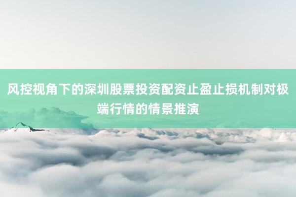 风控视角下的深圳股票投资配资止盈止损机制对极端行情的情景推演