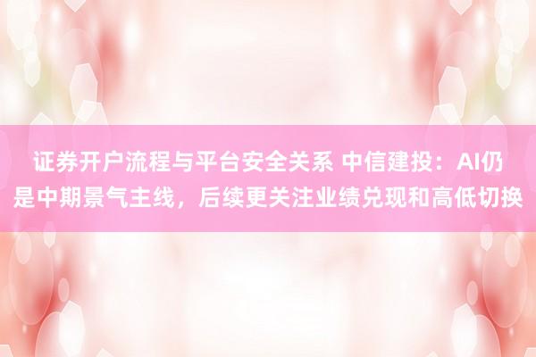 证券开户流程与平台安全关系 中信建投：AI仍是中期景气主线，后续更关注业绩兑现和高低切换