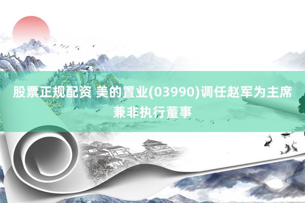 股票正规配资 美的置业(03990)调任赵军为主席兼非执行董事